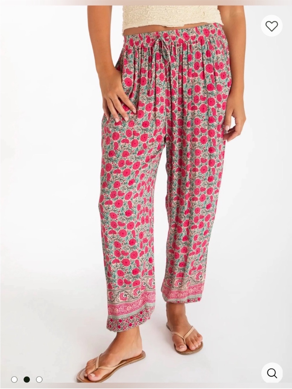 NATURAL LIFE Pink Floral Allison Pants S